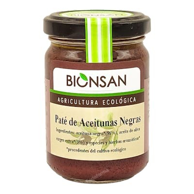 BIONSAN Pâté d'olives noires bio 140g - Tartinade végane sans gluten possible BIONSAN Pâté d'olives noires bio 140g - Tartinade végane sans gluten possible