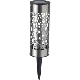 Galix G4445 Borne Solaire Inox Blanc Chaud, H28cm, A Poser ou A Planter, LED Blanche, Energie Solaire, 8h Autonomie