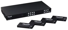MUXLAB Kit Matrice HDMI 4x4 HDBaseT POC 4K/60, 4 entrées HDMI, 4 sorties HDMI et HDBaseT, 150 m
