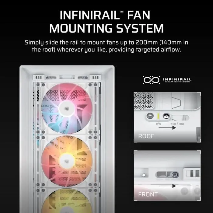 Corsair FRAME 5000D - Boîtier PC Gamer Mid-Tower Blanc - Optimisé pour le flux d'air - Support radiateur jusqu'à 420 mm - Compatible cartes graphiques puissantes Corsair FRAME 5000D - Boîtier PC Gamer Mid-Tower Blanc - Optimisé pour le flux d'air - Support radiateur jusqu'à 420 mm - Compatible cartes graphiques puissantes