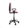 Tabouret Aýna taburete Contact permament de base Tissu Rose Structure polyamide noire Accoudoirs fixes Sans appui-tête Roulettes en nylon 50 mm
