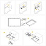 Emuca Kit Quartz Panier Métallique et Rack Ajustable, Finition Titane