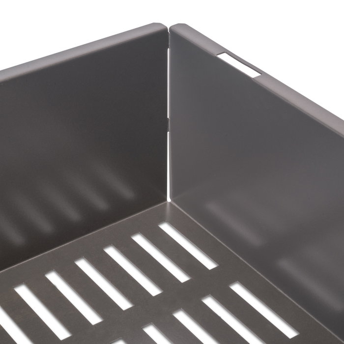 Emuca Kit Quartz Panier Métallique et Rack Ajustable, Finition Titane