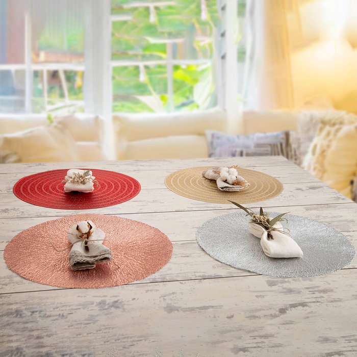 Quid Nappe Habitat 38 cm Rouge Plastique Texturisé (12 Unités)