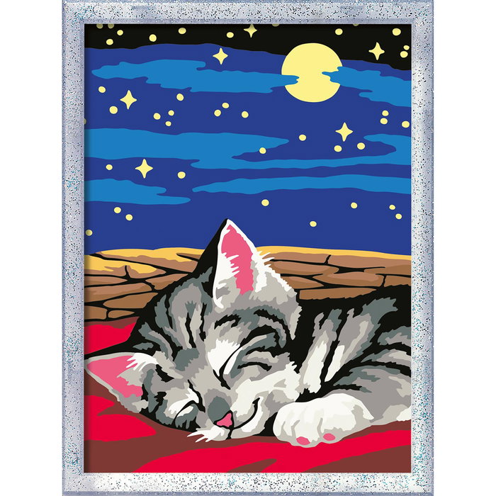 Ravensburger Kit de Peinture par Numéros Creart Série D - Chat Rêveur 12023262, Jeu Créatif pour Enfants dès 7 Ans