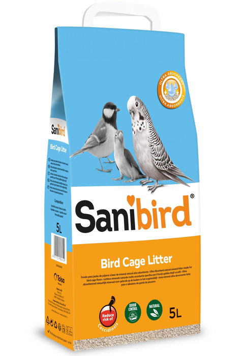 Sanicat Zircus Sanibird Litière pour Oiseaux 5L, Lot de 4 Sanicat Zircus Sanibird Litière pour Oiseaux 5L, Lot de 4