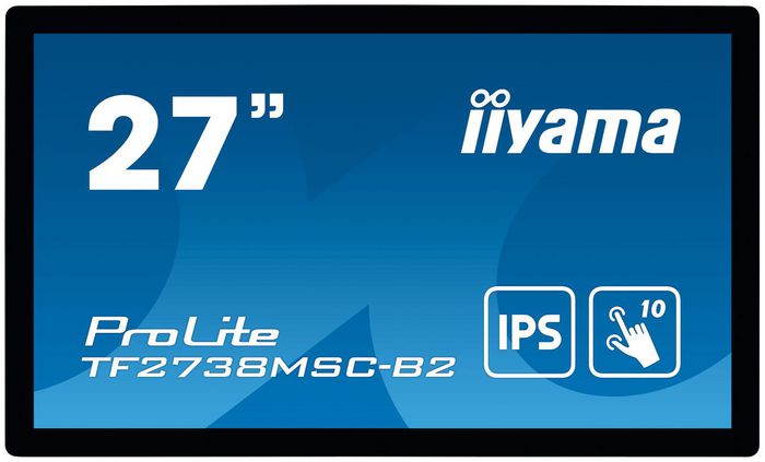 iiyama ProLite TF2738MSC-B2 Écran tactile PC 27" Full HD IPS 10 points, Open Frame, HDMI/DisplayPort/DVI, Haut-parleurs