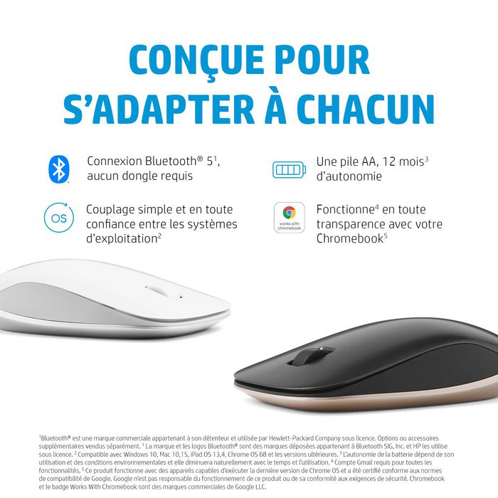 HP 410 Souris Bluetooth ultra-plate Silver