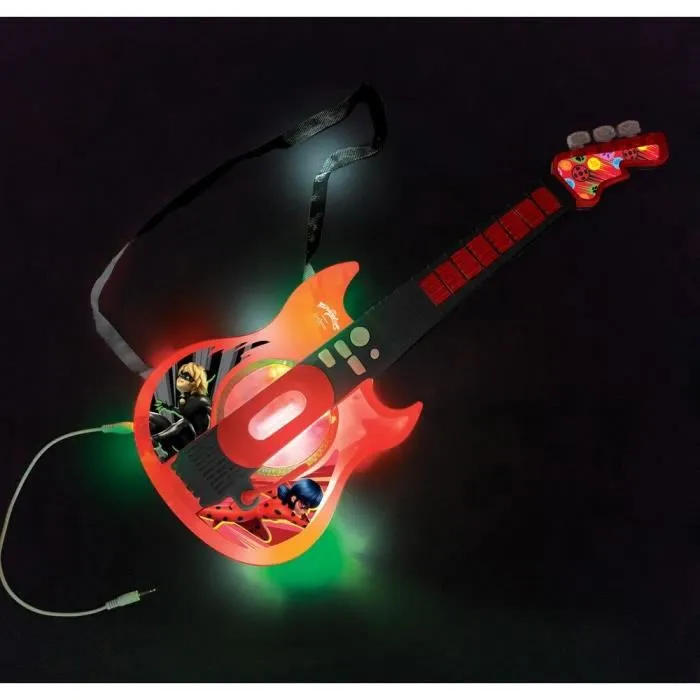 Lexibook Guitare électronique lumineuse Ladybug avec lunettes-micro pour enfants - 2 modes de jeu, effets lumineux et connexion audio aux-in Lexibook Guitare électronique lumineuse Ladybug avec lunettes-micro pour enfants - 2 modes de jeu, effets lumineux et connexion audio aux-in