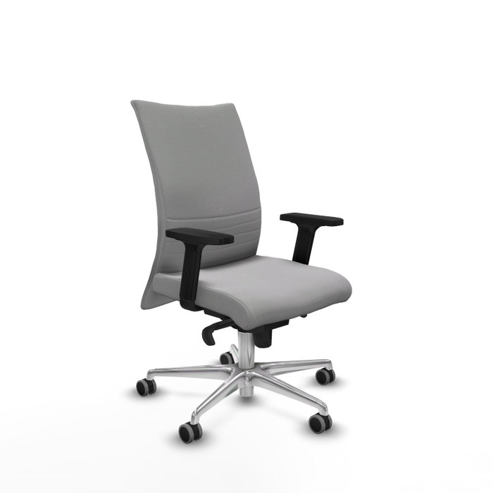 PIQUERAS Y CRESPO Chaise Albacete confidente Synchro, structure aluminium et tissu gris clair PIQUERAS Y CRESPO Chaise Albacete confidente Synchro, structure aluminium et tissu gris clair
