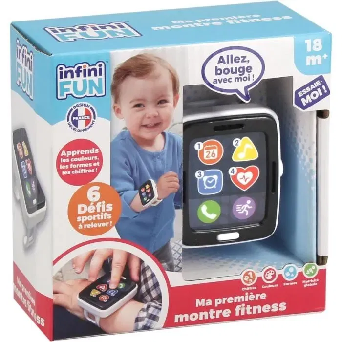 KD - Montre fitness d'imitation pour enfant dès 18 mois - Rose - Jeu de simulation réaliste