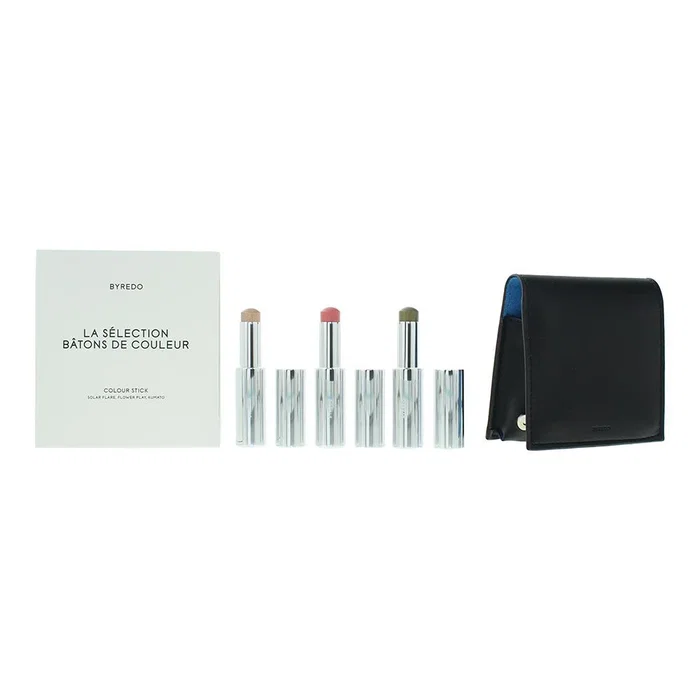 Byredo Blue Set : 3 Sticks de Couleur Multifonctionnels et Pochon en Cuir Byredo Blue Set : 3 Sticks de Couleur Multifonctionnels et Pochon en Cuir