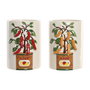 Home ESPRIT Vase Céramique Urbaine Poivrons Blanc Rouge Vert (2 Unités)
