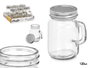 Vivalto Pot en Verre Carré Transparent avec Couvercle et Anse Métallique 120 ml 7x8x5 cm (Set de 48)