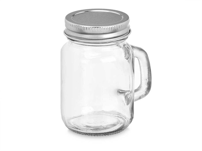 Vivalto Pot en Verre Carré Transparent avec Couvercle et Anse Métallique 120 ml 7x8x5 cm (Set de 48)