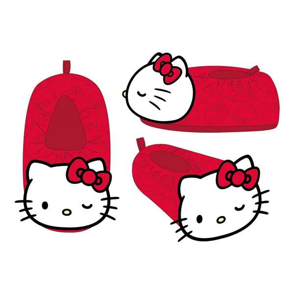 Cerdá Chaussons Hello Kitty avec applications 3D, rouge, 34/35 Cerdá Chaussons Hello Kitty avec applications 3D, rouge, 34/35