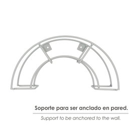 WOLFPACK LINEA PROFESIONAL Support de tuyau mural en métal demi-lune gris