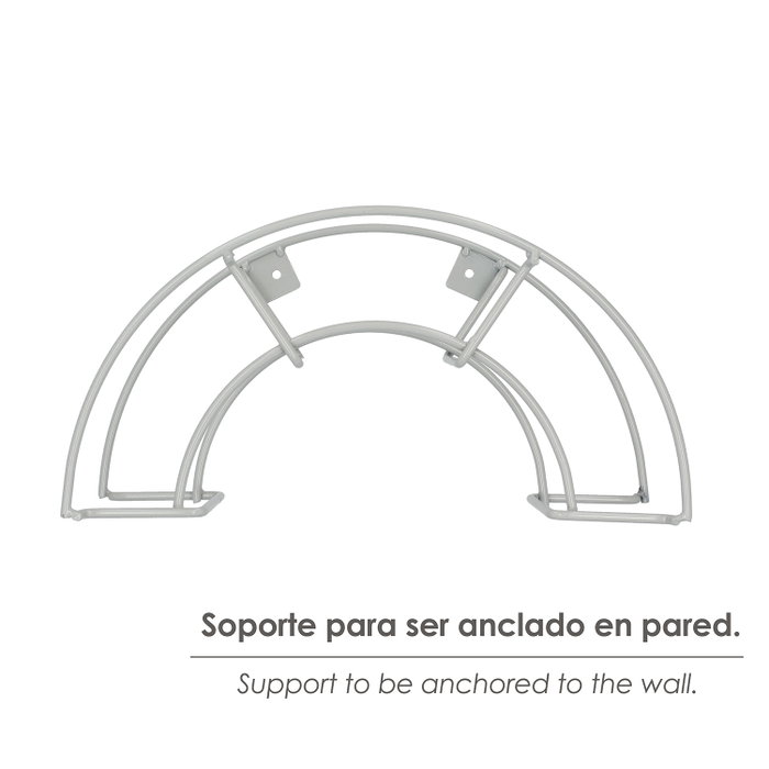 WOLFPACK LINEA PROFESIONAL Support de tuyau mural en métal demi-lune gris WOLFPACK LINEA PROFESIONAL Support de tuyau mural en métal demi-lune gris