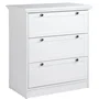LANDWOOD 3S - Commode 3 tiroirs blanche style campagne - Dimensions L80 x P45 x H90 cm