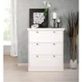 LANDWOOD 3S - Commode 3 tiroirs blanche style campagne - Dimensions L80 x P45 x H90 cm