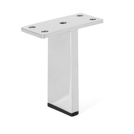 Q&Q - Pied de meuble métallique modèle Tella, finition chrome et noir, hauteur 100 cm