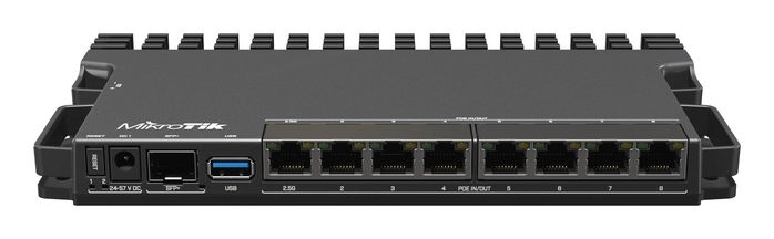 MikroTik RB5009UG+S+IN Routeur avec 9 Ports (1x 10G SFP+, 1x 2.5GbE, 7x Gigabit), CPU ARM Quad-core, USB 3.0, Alimentation PoE/DC, 1 Go RAM MikroTik RB5009UG+S+IN Routeur avec 9 Ports (1x 10G SFP+, 1x 2.5GbE, 7x Gigabit), CPU ARM Quad-core, USB 3.0, Alimentation PoE/DC, 1 Go RAM