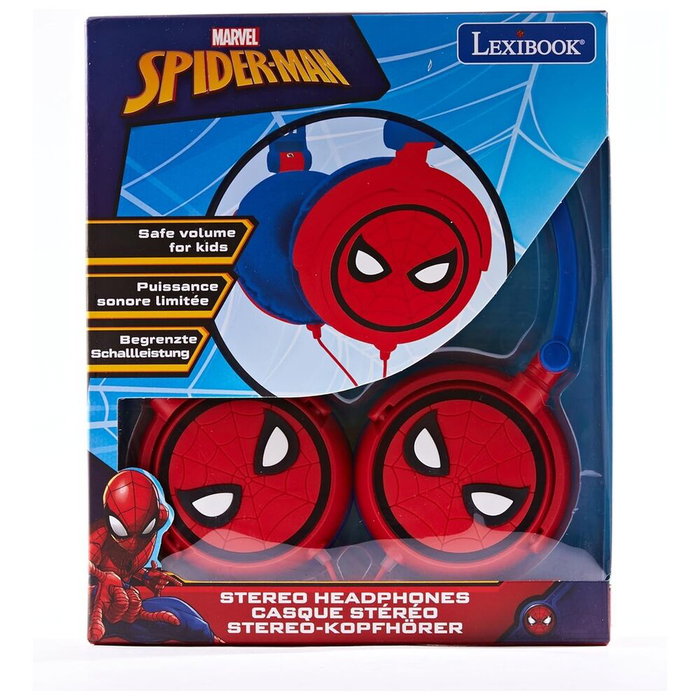 Lexibook Casque stéréo filaire pliable Spider-Man rouge