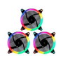 Unykach Kit de 3 ventilateurs CPU Gaming Ring 120mm ARGB LED Noir - Contrôleur inclus 12V 53.02 CFM