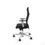 Piqueras Y Crespo Fauteuil Albacete Noir avec mécanisme synchrone et base aluminium
