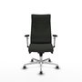 Piqueras Y Crespo Fauteuil Albacete Noir avec mécanisme synchrone et base aluminium