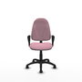 Chaise Algarra Contact permament de base Tissu Rose Structure polyamide noire Accoudoirs fixes Sans appui-tête Roulettes autofreinées