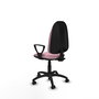 Chaise Algarra Contact permament de base Tissu Rose Structure polyamide noire Accoudoirs fixes Sans appui-tête Roulettes autofreinées