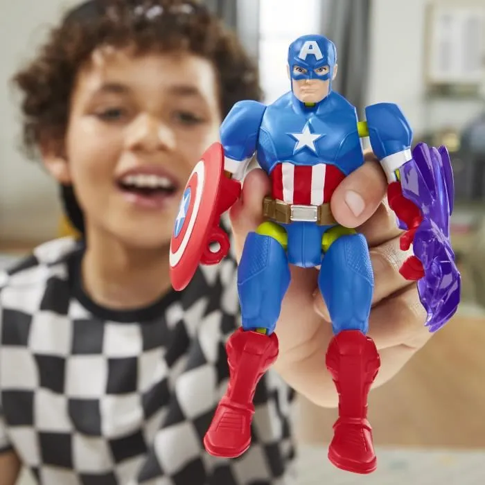 Hasbro Marvel MixMashers Captain America, Figurine 12 cm Personnalisable à Mélanger et Combiner avec Accessoires, pour Enfants dès 4 ans Hasbro Marvel MixMashers Captain America, Figurine 12 cm Personnalisable à Mélanger et Combiner avec Accessoires, pour Enfants dès 4 ans