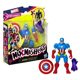 Hasbro Marvel MixMashers Captain America, Figurine 12 cm Personnalisable à Mélanger et Combiner avec Accessoires, pour Enfants dès 4 ans