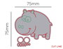Misskuty Lot de 2 emporte-pièces fins ZAG Infantil hippopotame