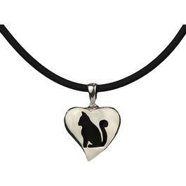 Pendentif Femme Pet Zen 15 X 16 MM Noir Argenté