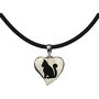 Pendentif Femme Pet Zen 15 X 16 MM Noir Argenté