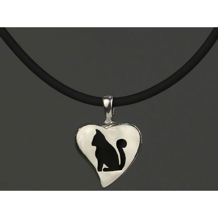 Pendentif Femme Pet Zen 15 X 16 MM Noir Argenté