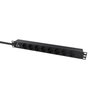 Lanview Multiprise de Rack 19" 1U avec 8 Prises Schuko Type F, 16A, Interrupteur Principal et Câble d'Alimentation de 2 mètres