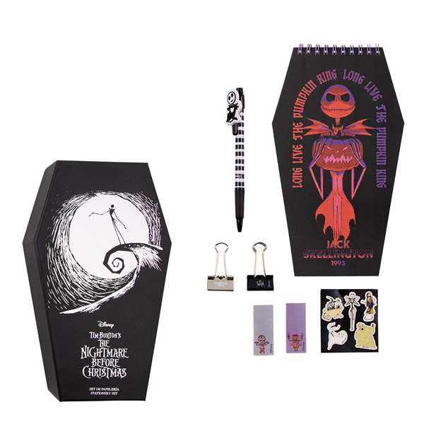 Cerdá Set de Papeterie Nightmare Before Christmas avec Étui (15 x 25 x 5 cm) - Âge Recommandé : 3 Ans et Plus