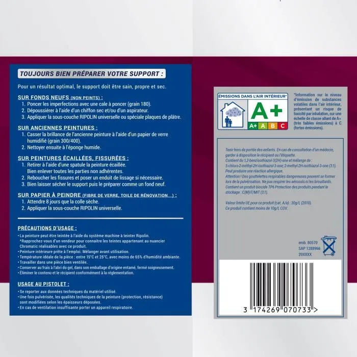 Ripolin Extreme Murs et Plafonds - Peinture Blanc Velours Ultra Couvrante 10 L - Atténue les Imperfections