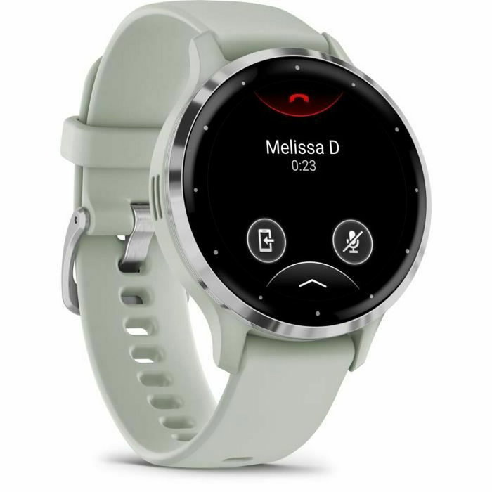 Garmin Venu 3S - Boîtier 30.4mm Acier Soft Gold et Bracelet Silicone Rose