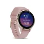 Garmin Montre Connectée Venu 3S - Boîtier 30.4mm Acier Soft Gold et Bracelet Silicone Rose - GPS, Autonomie 14 Jours