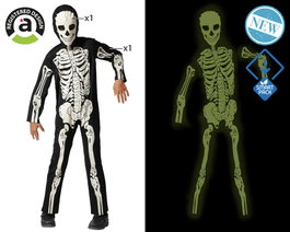 BigBuy Carnival Déguisement Squelette Luminescent pour Enfant, 3-4 Ans