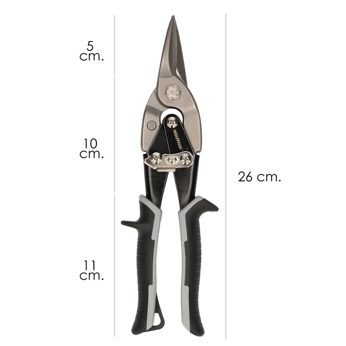WOLFPACK LINEA PROFESIONAL Ciseaux de tôlerie pour coupe centrale et droite, 250 mm WOLFPACK LINEA PROFESIONAL Ciseaux de tôlerie pour coupe centrale et droite, 250 mm