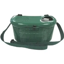 Panier de pêche truite et coquillages avec bretelle, capacité généreuse pour adulte, matériau vert résistant