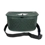Panier de pêche truite et coquillages avec bretelle, capacité généreuse pour adulte, matériau vert résistant