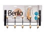 Berilo Portemanteau Métal 10 Crochets Bois Noir 35x17x15 cm (Set de 6)