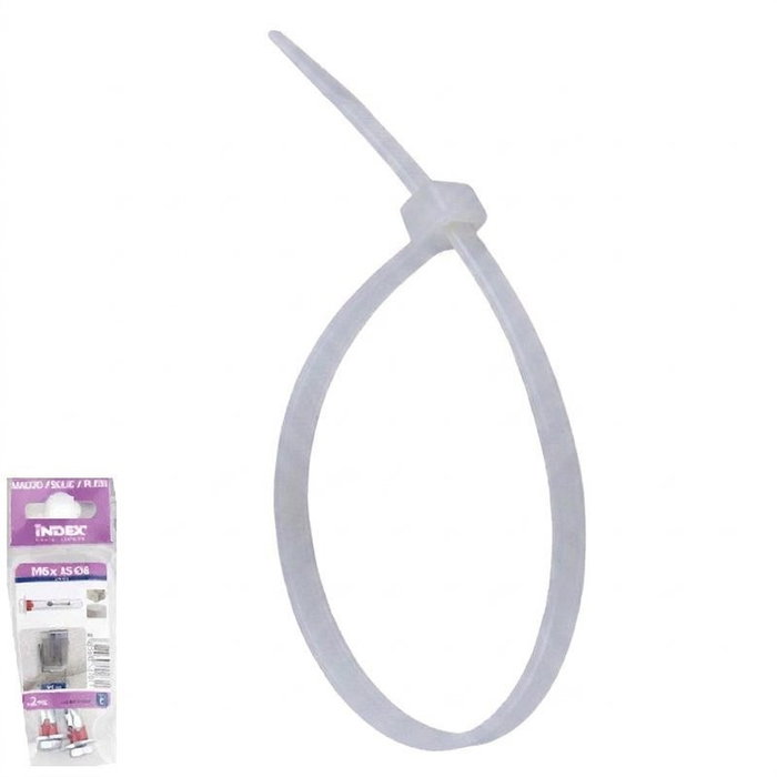 INDEX Collier de serrage en nylon naturel 2,5-100mm, blister de 20 unités
