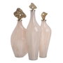BigBuy Home Bouteille décorative Crème et Doré 13 x 10 x 47 cm